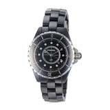 Chanel J12 Quartz Diamonds Black Dial Black Steel Strap Watch for Women - J12 H5701 Authentic Buy Shop Now
