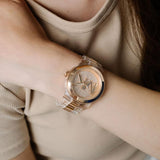 Michael Kors Runway Analog Crystals Rose Gold Dial Two Tone Steel Strap Watch for Women - MK7355 Authentic Buy Shop Now
