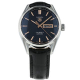 Tag Heuer Carrera Calibre 5 Automatic Black Dial Black Leather Strap Watch for Men - WAR201C.FC6266 Authentic Buy Shop Now