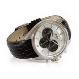 Hugo Boss Casual Chronograph Silver Dial Black Leather Strap Watch For Men - HB1512880 Authentic Buy Shop Now
