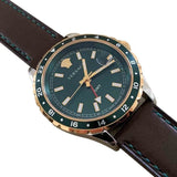 Versace Hellenyium Green Dial Brown Leather Strap Watch for Men - V11090017 Authentic Buy Shop Now