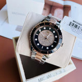 Michael Kors Runway Quartz Black Dial Two Tone Steel Strap Watch For Women - MK6960 Authentic Buy Shop Now