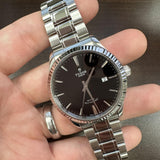 Tudor Style Automatic Black Dial Silver Steel Strap Watch for Men - M12710-0003 Authentic Buy Shop Now