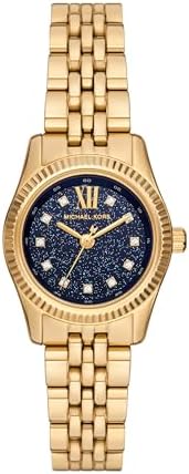 Michael Kors Lexington Three-Hand Blue Dial Gold Steel Strap Watch for Women - MK4802 Authentic Buy Shop Now