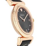 Versace V-Motif Vintage Logo Black Dial Black Leather Strap Watch for Women - VERE00818 Authentic Buy Shop Now