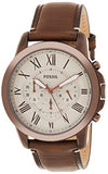 Fossil Grant Chronograph White Dial Brown Leather Strap Watch for Men - FS5344 Authentic Buy Shop Now