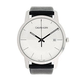 Calvin Klein City White Dial Black Leather Strap Watch for Men - K2G2G1CD Authentic Buy Shop Now