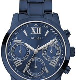 Guess F14 Chronograph Analog Blue Dial Blue Steel Strap Watch For Women - W0448L5 Authentic Buy Shop Now