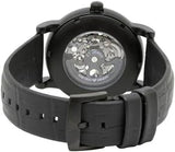 Emporio Armani Meccanico Automatic Skeleton Dial Black Leather Strap Watch For Men - AR60008 Authentic Buy Shop Now