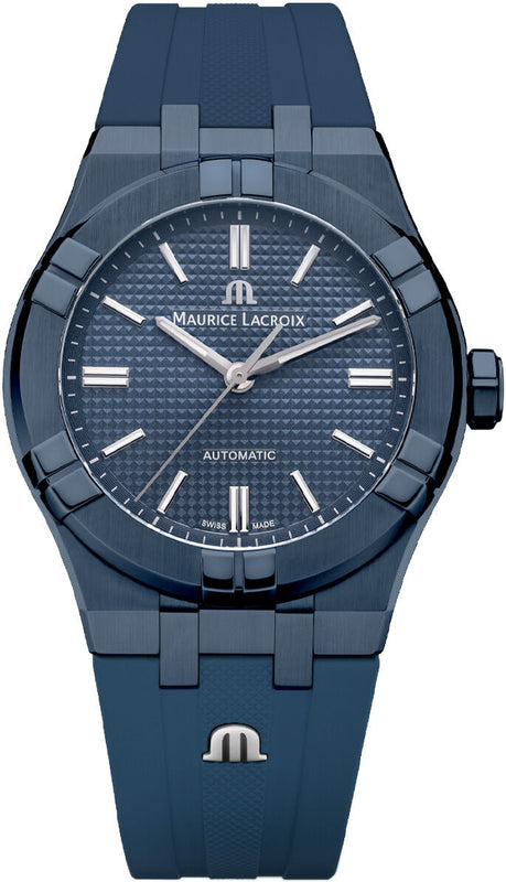 Maurice Lacroix Automatic PVD Limited Edition Blue Dial Blue Silicon Strap Watch For Men - AI6007-PVC00-430-4 Authentic Buy Shop Now