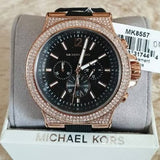 Michael Kors Dylan Chronograph Black Dial Black Rubber Strap Watch For Women - MK8557 Authentic Buy Shop Now