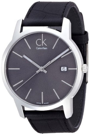 Calvin Klein City Quartz Black Dial Black Leather Strap Watch for Men - K2G2G1C3 Authentic Buy Shop Now