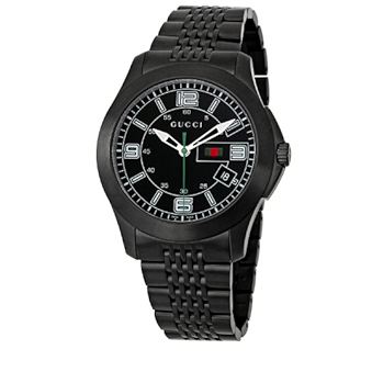 Gucci G Timeless Black Dial Black Steel Strap Watch For Men - YA126202 Authentic Buy Shop Now