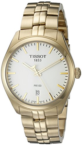 Tissot T Classic PR 100 Quartz White Dial Gold Steel Strap Watch for Men - T101.410.33.031.00 Authentic Buy Shop Now