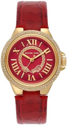 Michael Kors Camille Three-Hand Red Dial Red Leather Strap Watch for Women - MK4750 Authentic Buy Shop Now