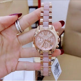 Michael Kors Bradshaw Rose Gold Dial Two Tone Steel Strap Watch for Women - MK6066 Authentic Buy Shop Now