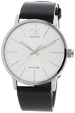 Calvin Klein Post Minimal Silver Dial Black Leather Strap Watch for Men - K7621192 Authentic Buy Shop Now