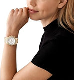 Michael Kors Runway Pavé Chronograph White Dial White Acetate Strap Watch for Women - MK7476 Authentic Buy Shop Now