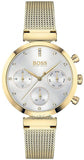 Hugo Boss Flawless White Dial Gold Mesh Bracelet Watch for Women - 1502552 Authentic Buy Shop Now