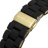 Michael Kors Runway Chronograph Black Dial Black Silicone Strap Watch For Women - MK7385 Authentic Buy Shop Now