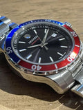 Movado Series 800 Pepsi Black Dial Silver Steel Strap Watch for Men - 2600152 Authentic Buy Shop Now
