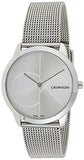 Calvin Klein Minimal Silver Dial Silver Mesh Bracelet Watch for Women - K3M2212Z Authentic Buy Shop Now