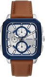 Fossil Inscription Multifunction Silver Dial Brown Leather Strap Watch for Men - BQ2658 Authentic Buy Shop Now