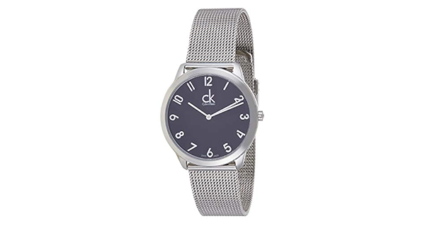 Calvin Klein Minimal Black Dial Silver Mesh Bracelet Watch for Men - K3M51151 Authentic Buy Shop Now
