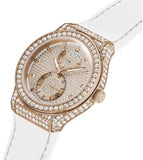Guess Sport Multifunction Crystals Rose Gold Dial White Rubber Strap Watch For Women - GW0439L3 Authentic Buy Shop Now
