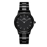 Daniel Wellington Iconic Link Ceramic Black Dial Black Steel Strap Watch For Women - DW00100414 Authentic Buy Shop Now