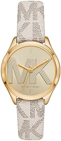 Michael Kors Jaycie Quartz Gold Dial White Leather Strap Watch for Women - MK2861 Authentic Buy Shop Now