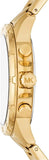 Michael Kors Greyson Chronograph Black Dial Gold Steel Strap Watch For Men - MK9108 Authentic Buy Shop Now