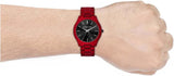 Michael Kors Slim Runway Quartz Black Dial Red Steel Strap Watch for Men - MK8712 Authentic Buy Shop Now