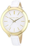 Michael Kors Slim Runway White Dial White Leather Strap Watch For Women - MK2273 Authentic Buy Shop Now