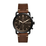 Fossil Commuter Chronograph Black Dial Brown Leather Strap Watch for Men - FS5403 Authentic Buy Shop Now