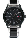 Tommy Hilfiger Sneaker Quartz Black Dial Two Tone Steel Strap Watch for Men - 1791619 Authentic Buy Shop Now