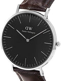 Daniel Wellington Classic York Black Dial Brown Leather Strap Watch For Men - DW00100134 Authentic Buy Shop Now
