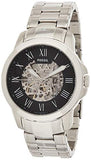 Fossil Grant Automatic Skeleton Black Dial Silver Steel Strap Watch for Men - ME3103 Authentic Buy Shop Now