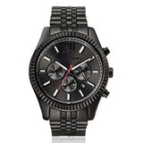 Michael Kors Lexington Chronograph Black Dial Black Steel Strap Watch for Men - MK8320 Authentic Buy Shop Now