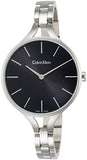 Calvin Klein Graphic Black Dial Silver Steel Strap Watch for Women - K7E23141 Authentic Buy Shop Now