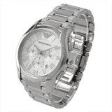 Emporio Armani Valente Chronograph Silver Dial Silver Steel Strap Watch For Men - AR11081 Authentic Buy Shop Now