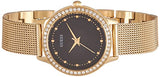 Guess Chelsea Crystals Black Dial Gold Mesh Bracelet Watch For Women - W0647L8 Authentic Buy Shop Now