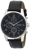 Hugo Boss Navigator Black Dial Black Leather Strap Watch for Men - 1513678 Authentic Buy Shop Now