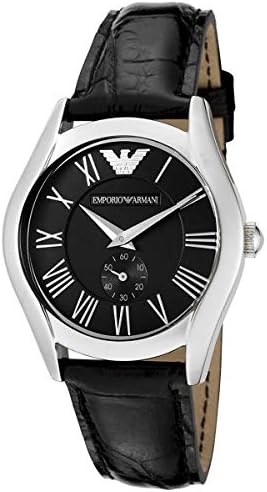 Emporio Armani Velente Black Dial Black Leather Strap Watch For Women - AR0644 Authentic Buy Shop Now