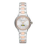 Emporio Armani Mia Three Hand Moonphase Mother of Pearl Dial Two Tone Steel Strap Watch For Women - AR11567 Authentic Buy Shop Now