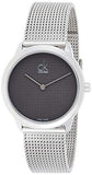 Calvin Klein Minimal Grey Dial Silver Mesh Bracelet Watch for Women - K3M2212X Authentic Buy Shop Now