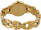 Calvin Klein Snake Silver Dial Yellow Gold Steel Strap Watch For Women - K6E23546 Authentic Buy Shop Now