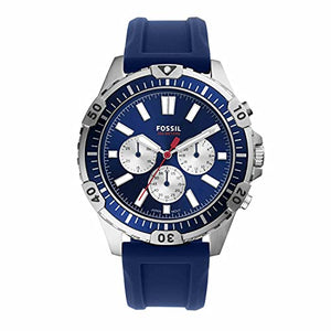 Fossil Garrett Chronograph Blue Dial Blue Rubber Strap Watch for Men - FS5709 Authentic Buy Shop Now