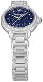 Emporio Armani Mia Three Hand Crystals Blue Dial Silver Steel Strap Watch For Women - AR11630 Authentic Buy Shop Now