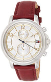 Tommy Hilfiger Claudia White Dial Red Leather Strap Watch for Women - 1781816 Authentic Buy Shop Now